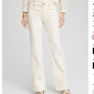 Chico's So Slimming Girlfriend Flare Jeans English Cream Size 2R. NWT!